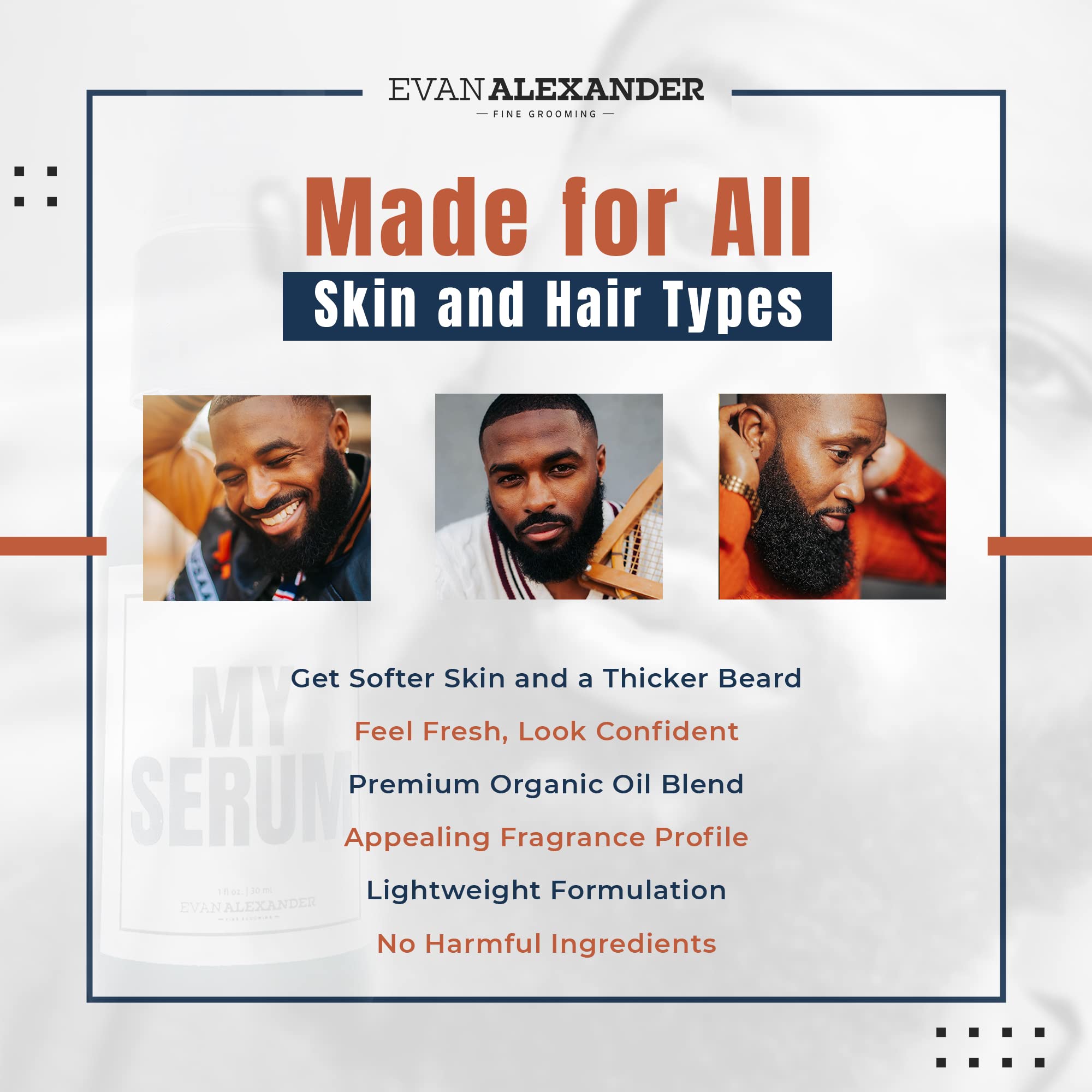 Evan Alexander Fine Grooming MY Serum Beard Oil soft shine captured after styling