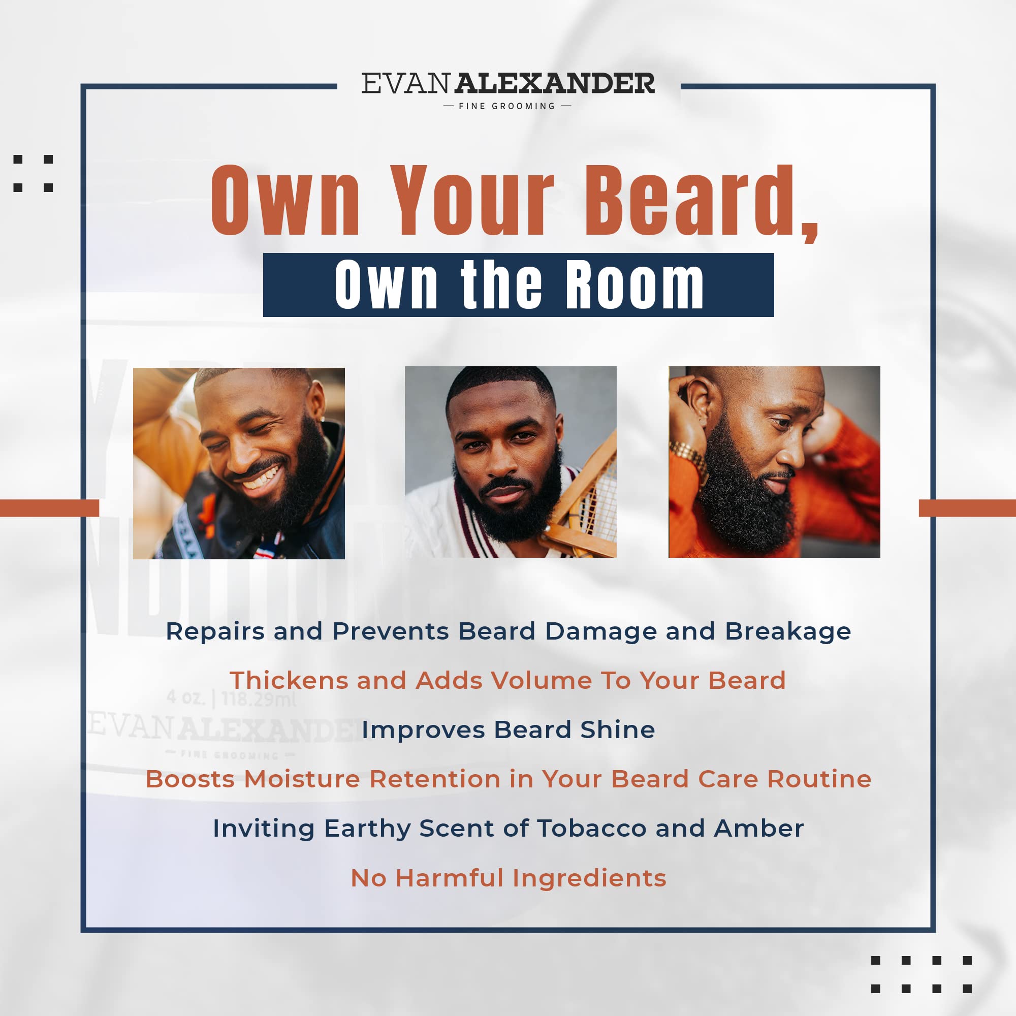 Evan Alexander Grooming no-harm ingredients label signals safe grooming choice.