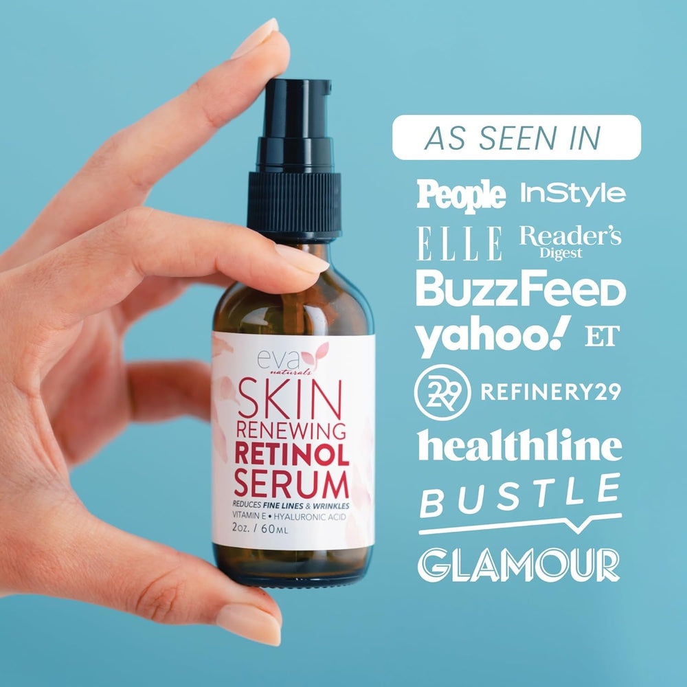 Eva Naturals retinol serum glow after use conveys potential brightness.