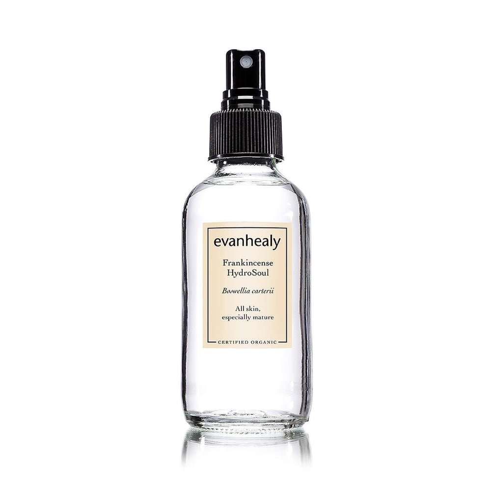 evanhealy Frankincense HydroSoul bottle — alcohol-free toner delivering gentle hydration