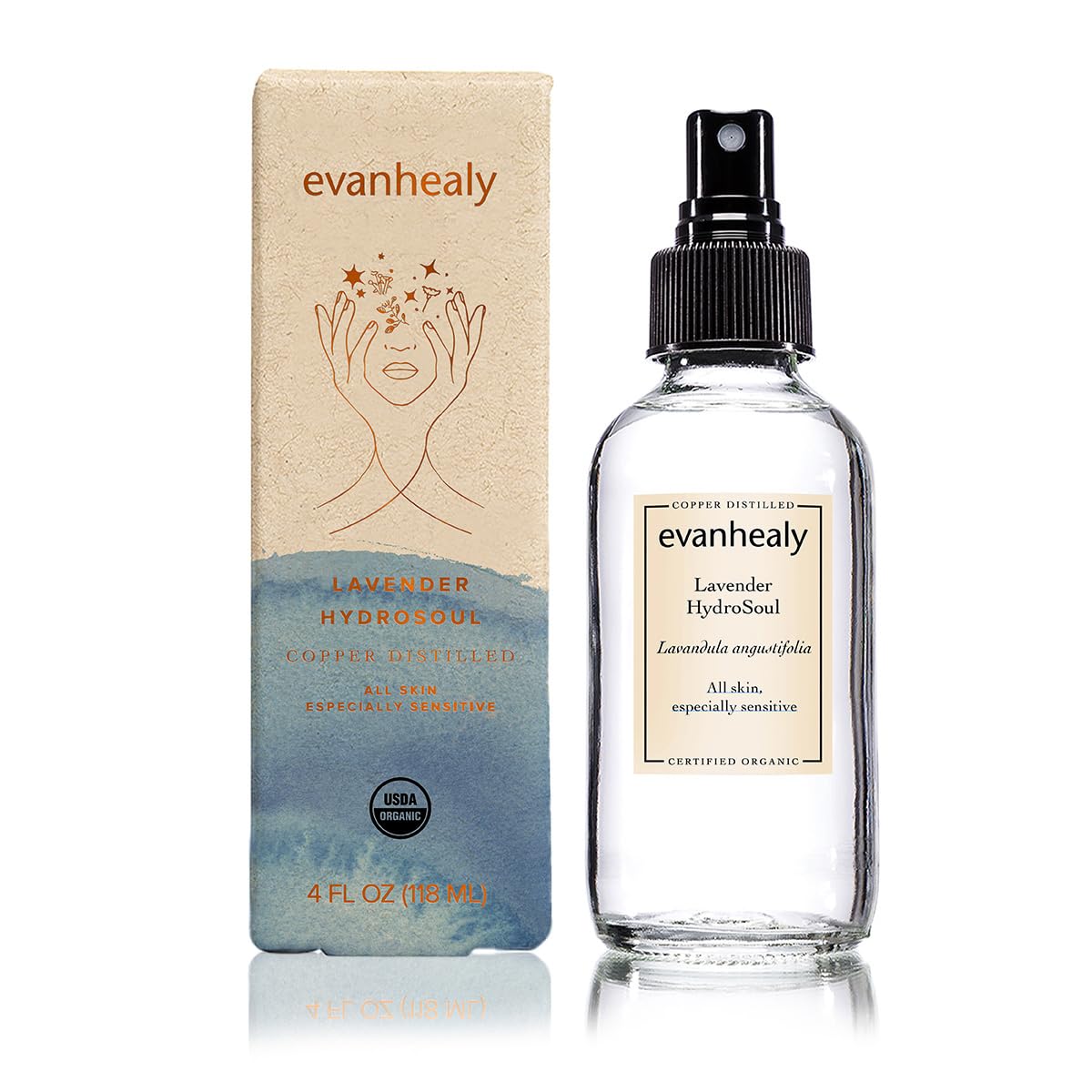 Pouring Evanhealy Lavender HydroSoul for a refreshing skin toning moment.