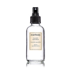 Evanhealy Lavender HydroSoul bottle on vanity ready for a calming skincare ritual.