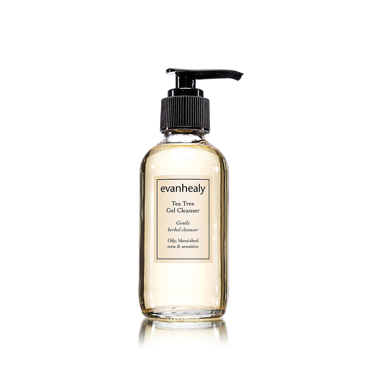 evanhealy Tea Tree Gel Cleanser bottle displayed for daily facial cleansing and gentle hydration