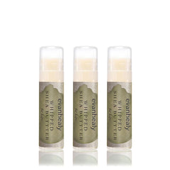evanhealy whipped shea butter lips 3-pack showing moisturizing lip balm in travel-friendly packaging
