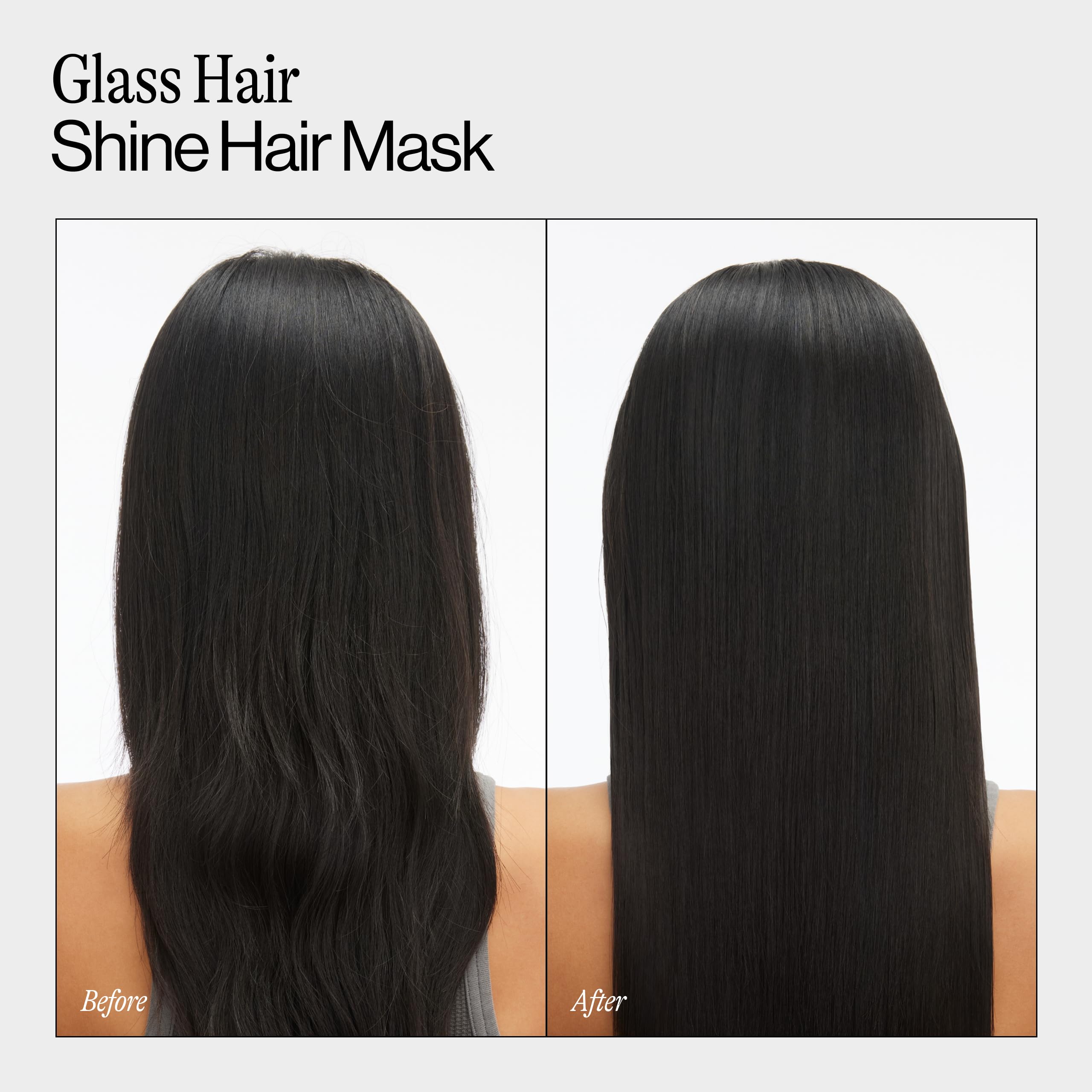 Eva NYC Anti-Frizz Mask with argan oil showing smoothing shine on hair.