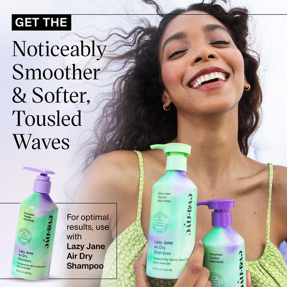 EVANYC Lazy Jane packaging showcases a clean, eco-conscious design for vegan hair care.