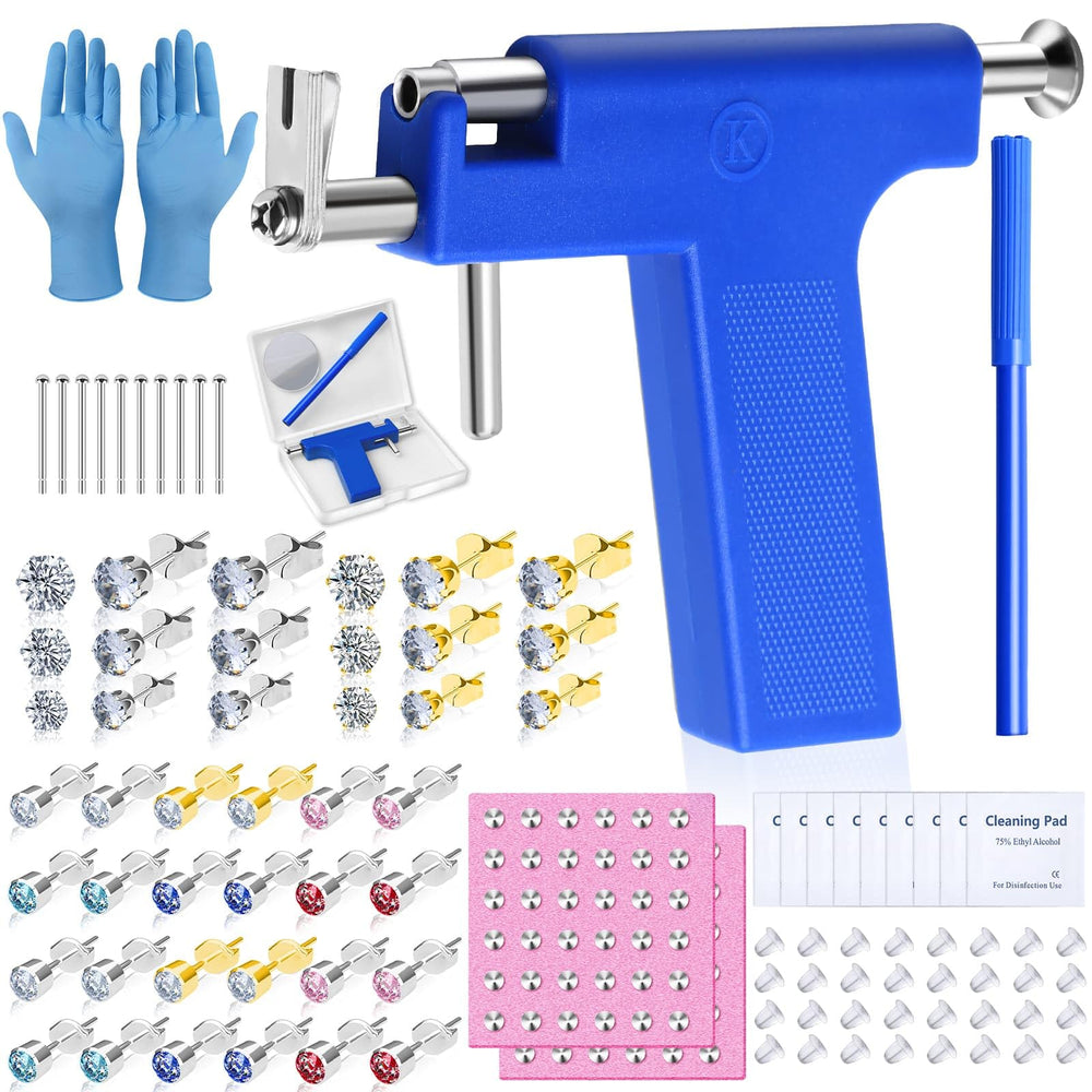 Evatage ear piercing gun kit box with complete at-home piercing tools.
