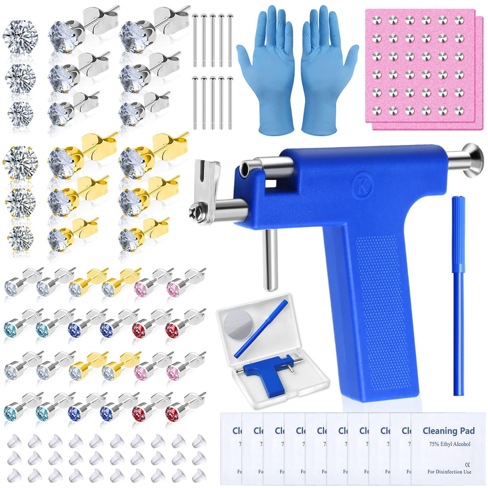 Evatage ear piercing gun kit contents support at-home convenience and quick setup.