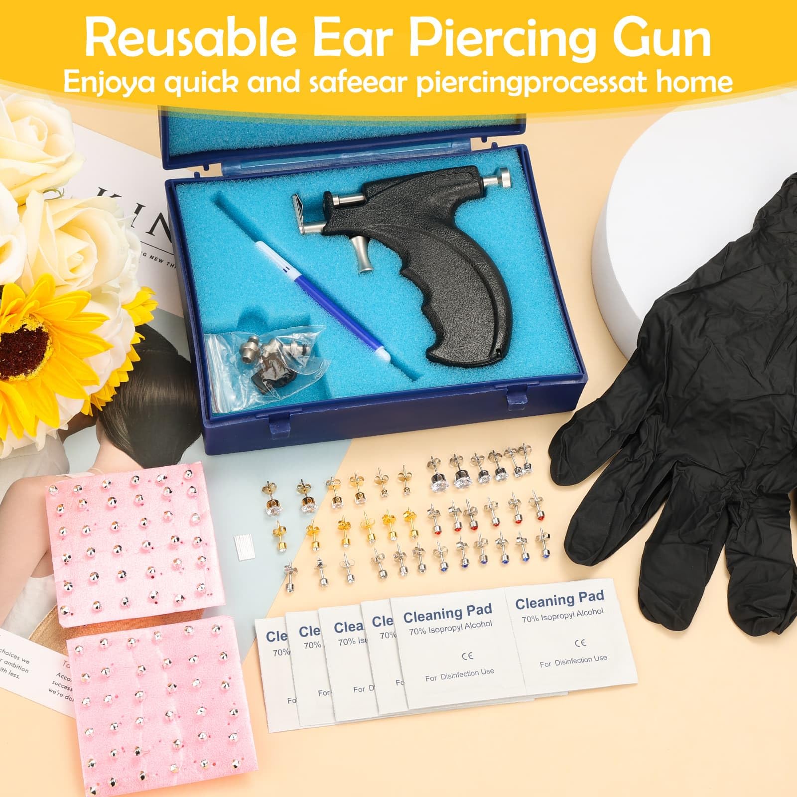 Evatage ear piercing gun operation handle with light grip for easy use.
