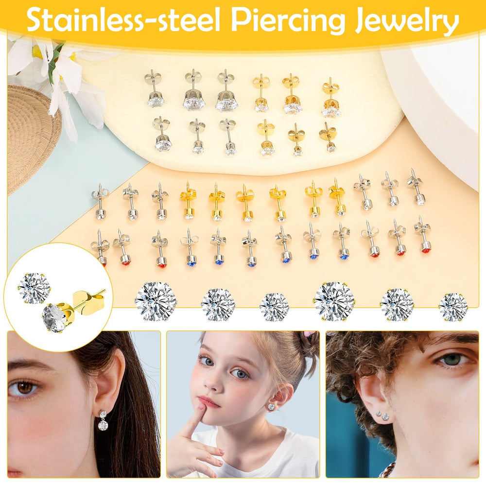 Evatage gold crystal earrings in varied sizes provide luxe shine for style.