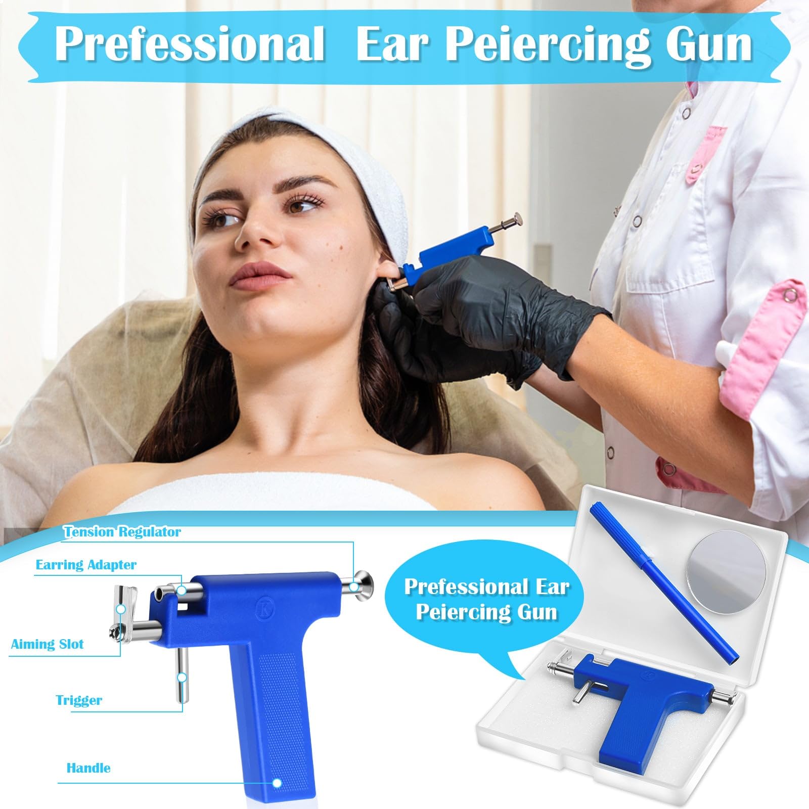 Evatage piercing gun adaptor shows lightweight design for easy handling.