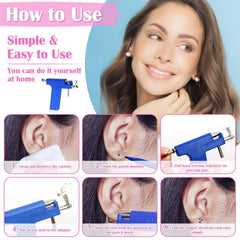 Evatage round mirror helps align placement during at-home piercing.