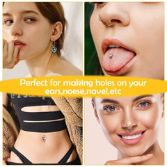 Evatage silver crystal earrings in multiple sizes enable precise, eye-catching piercings.