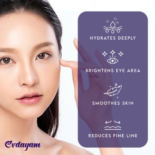 Evdayam caffeine eye cream stick close-up highlights caffeine for puffiness reduction.
