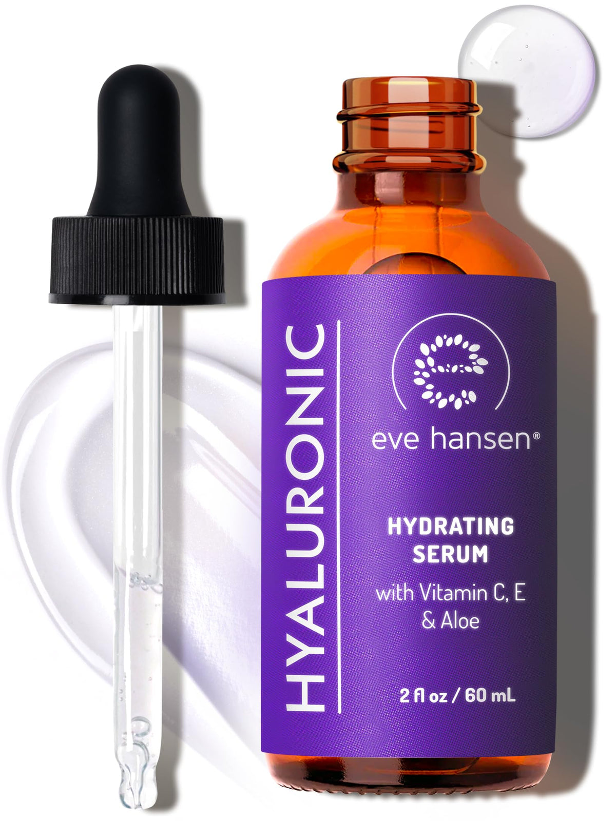 Eve Hansen Hyaluronic Acid Serum bottle ready for daily hydration.