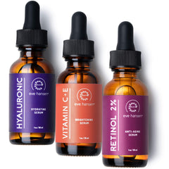 Eve Hansen Hyaluronic Acid Serum bottle for deep hydration and smoother skin.