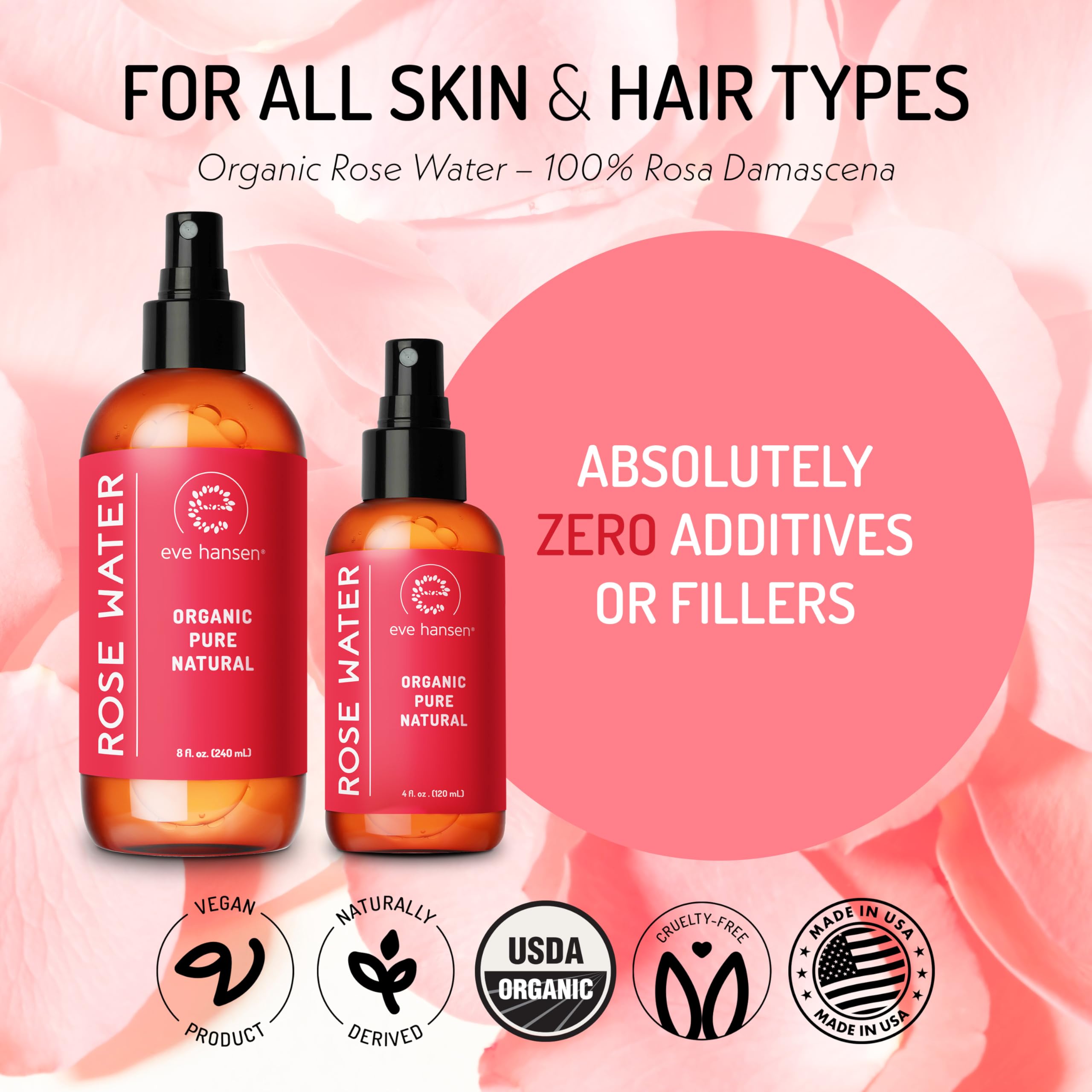 Eve Hansen Rose Water Spray on face during toner application for glow.