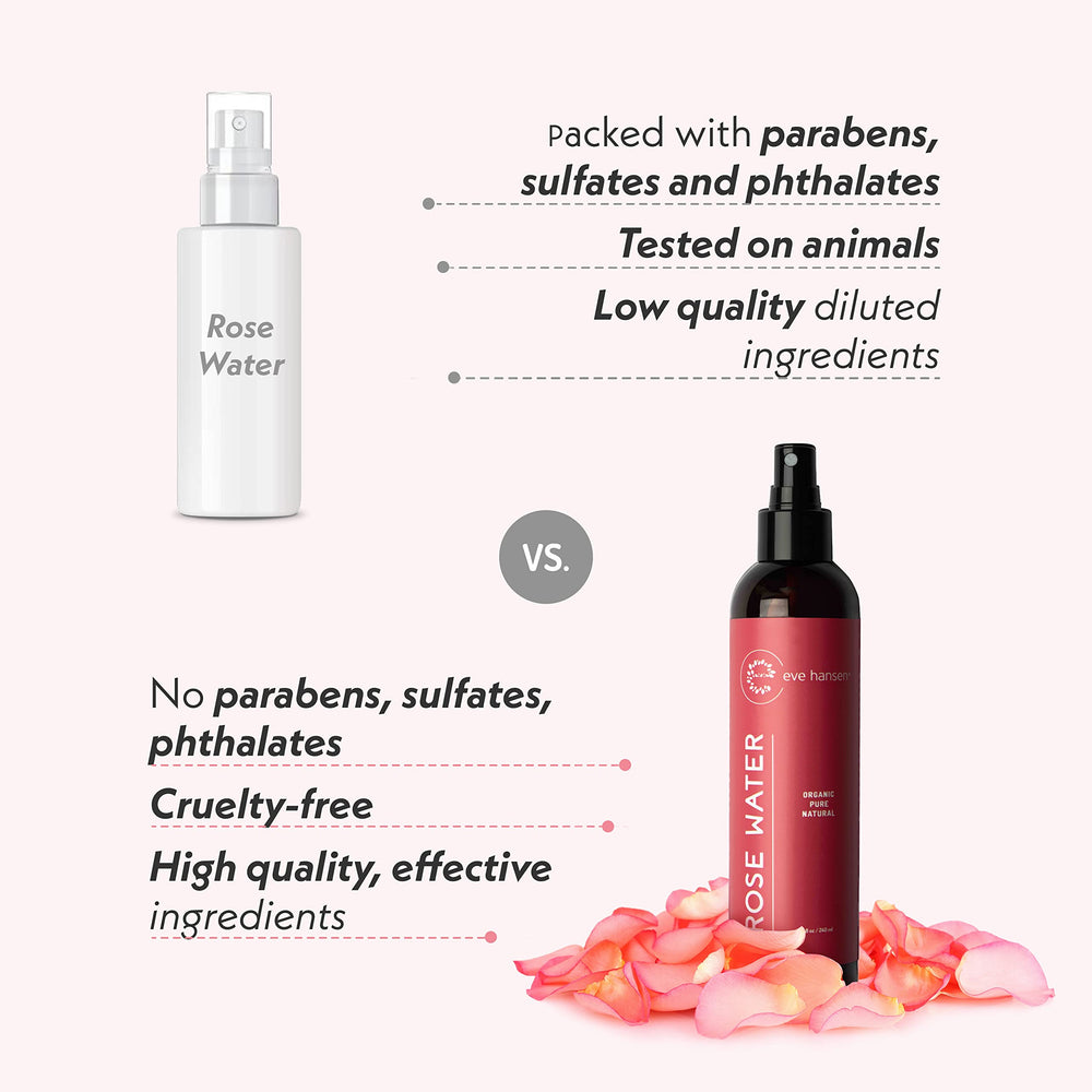 Eve Hansen Rose Water Spray used as hair mist to tame frizz.