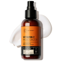 Eve Hansen Vitamin C Face Moisturizer pump closeup for quick hydration under makeup