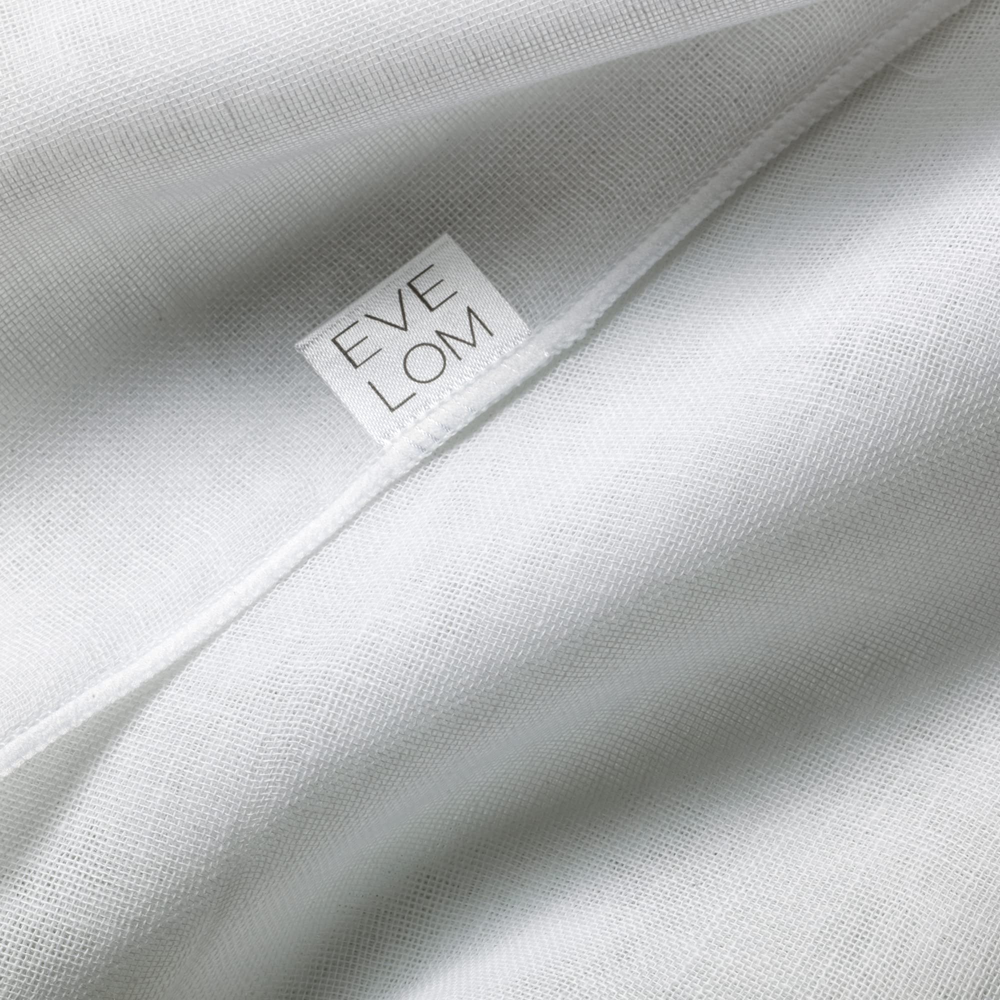 EVE LOM Muslin cloth hung to dry after use to extend longevity and reuse.