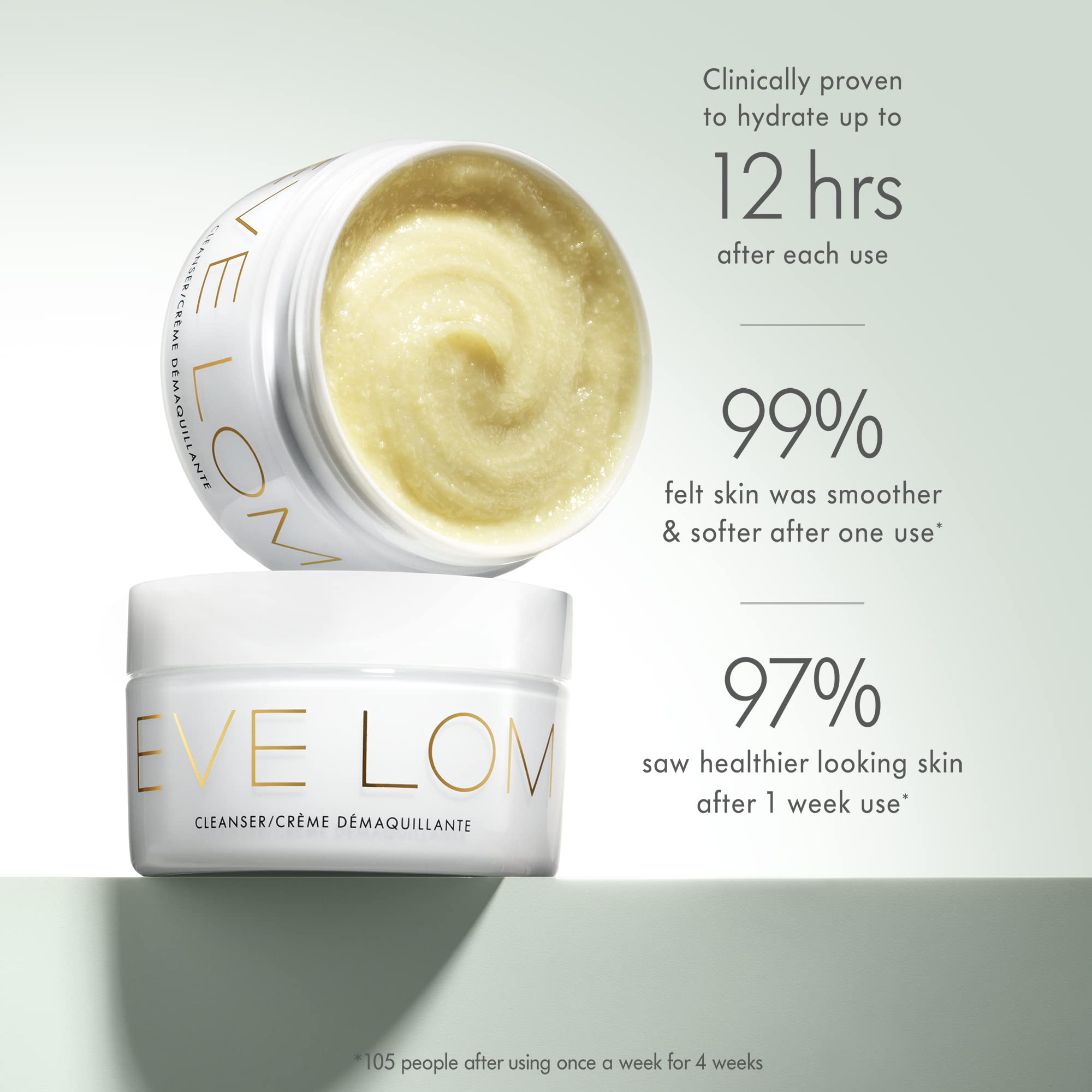 EVE LOM Original Balm Cleanser applied to skin for gentle cleansing and makeup removal.