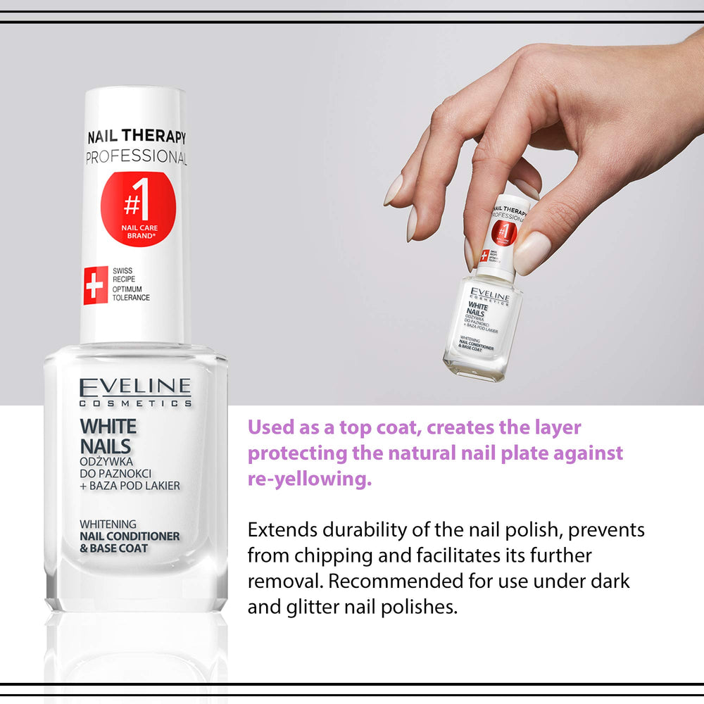 Eveline Cosmetics 3in1 Nail Whitener 10-day progress reveals brighter nails