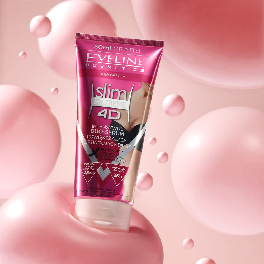 EVELINE COSMETICS Slim Extreme 4D cream firming-bust close-up indicating lifting and contouring benefits