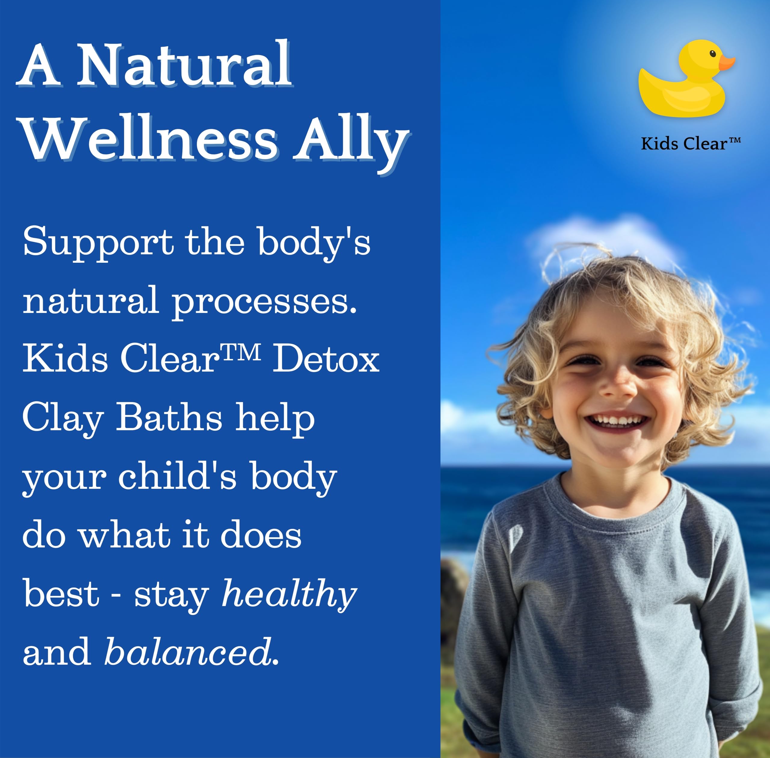 Evenbetternow Kids Clear Detox Clay Bath dissolving in warm water demonstrates smooth, clump-free dispersion for an easy bath.