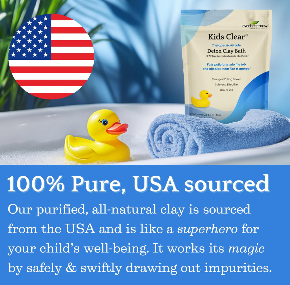 Evenbetternow Kids Clear Detox Clay Bath mixing water shows smooth dispersion for easy use.
