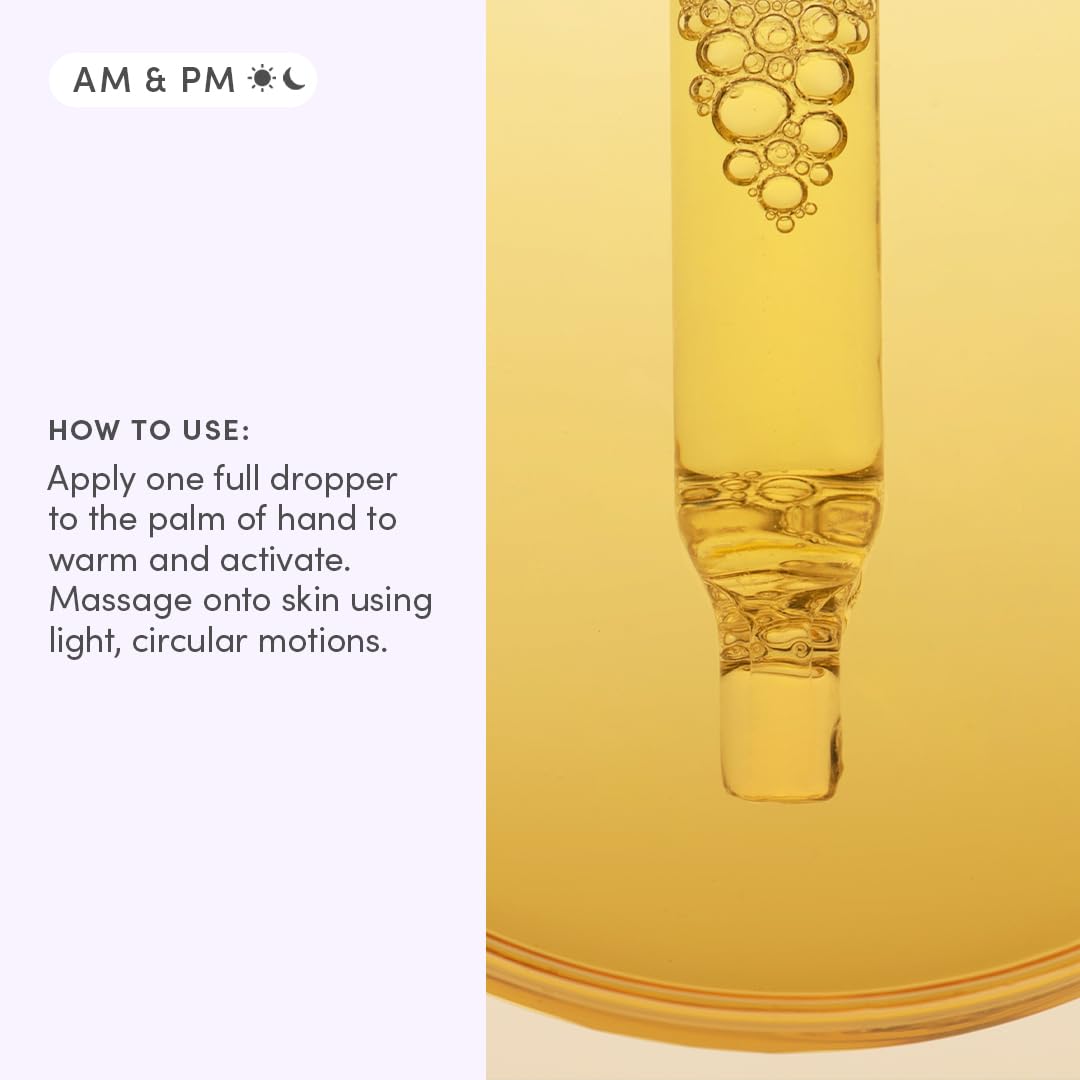 Evereden Belly oil rosehip glow close-up implies gentle care for growing skin.