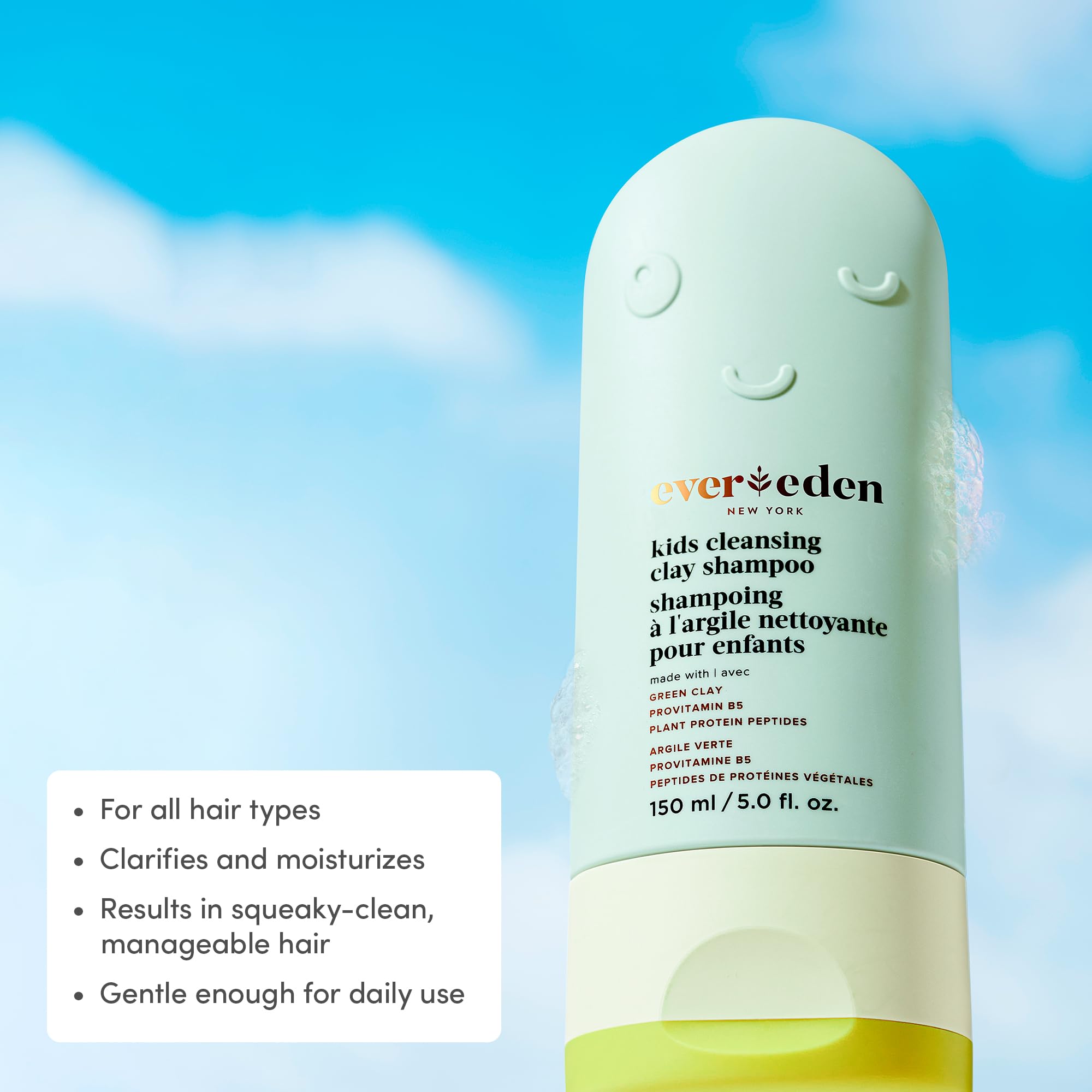 Evereden Cleansing Clay hair close-up showing detoxifying clay action