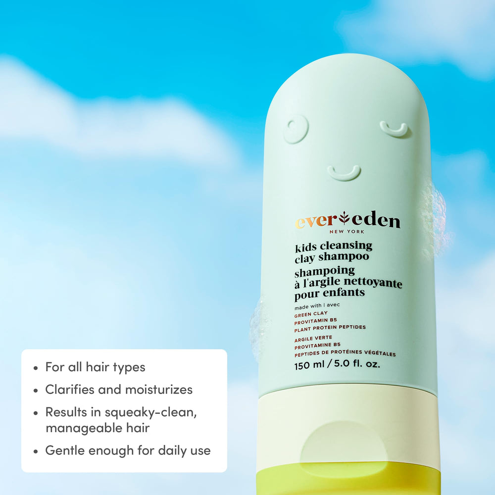 Evereden Cleansing Clay hair close-up showing detoxifying clay action