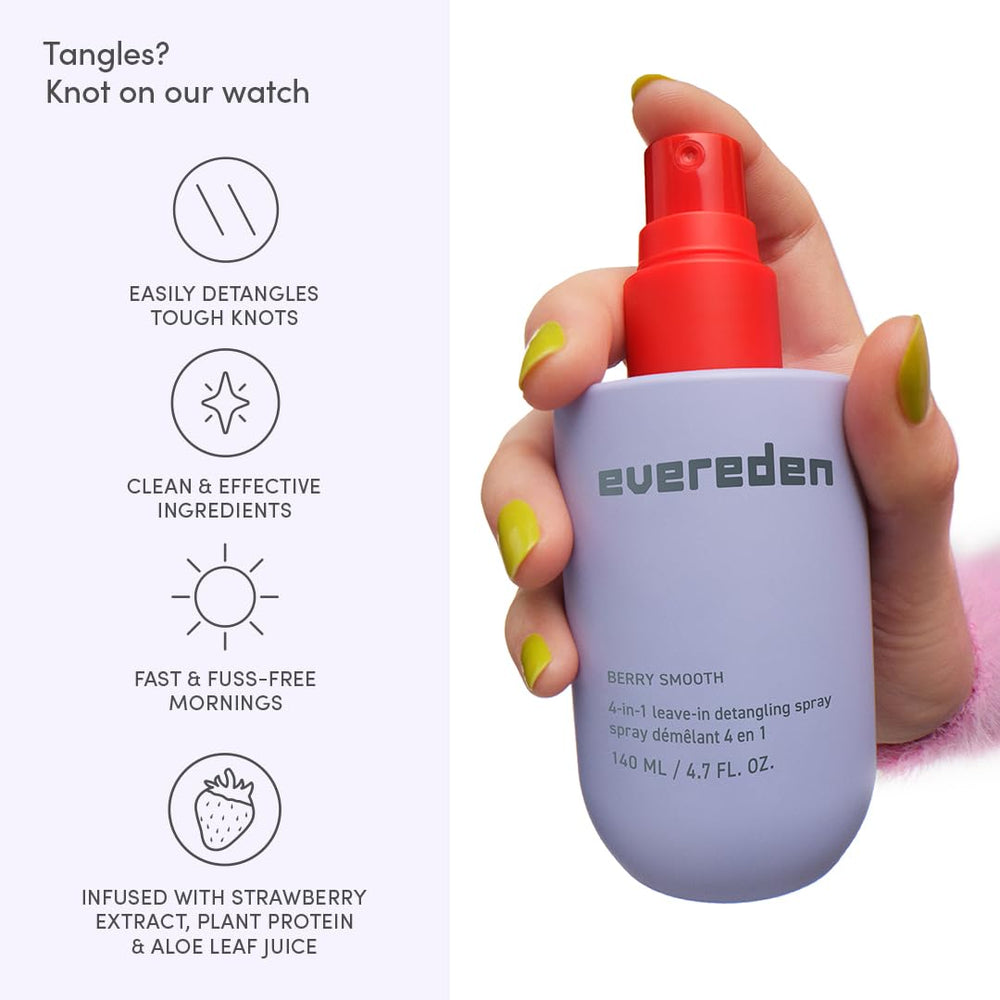 Evereden Detangler Spray antioxidants and peptides support healthy hair.