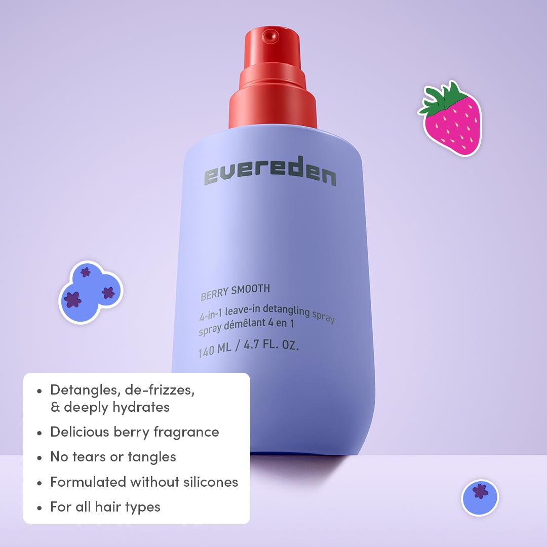 Evereden Detangler Spray ingredients highlight argan oil for nourishing hair.