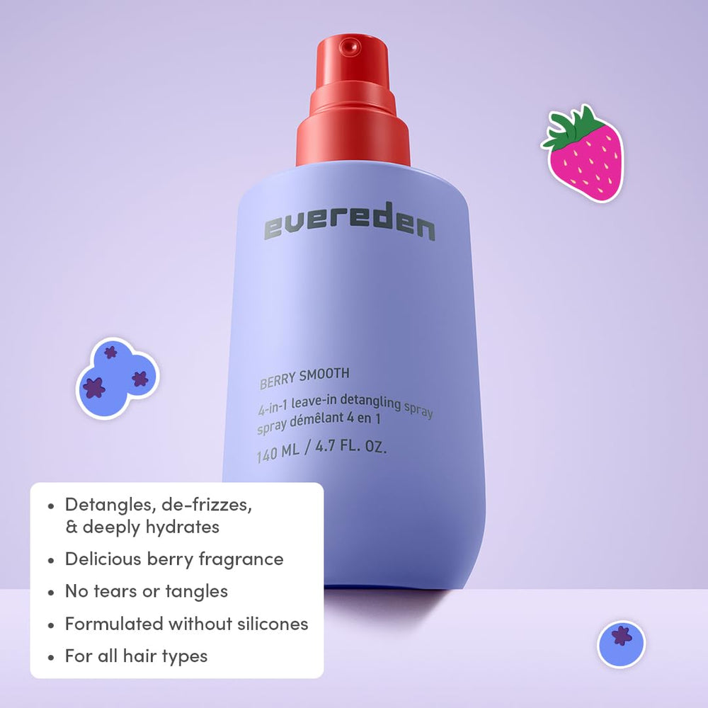 Evereden Detangler Spray ingredients highlight argan oil for nourishing hair.