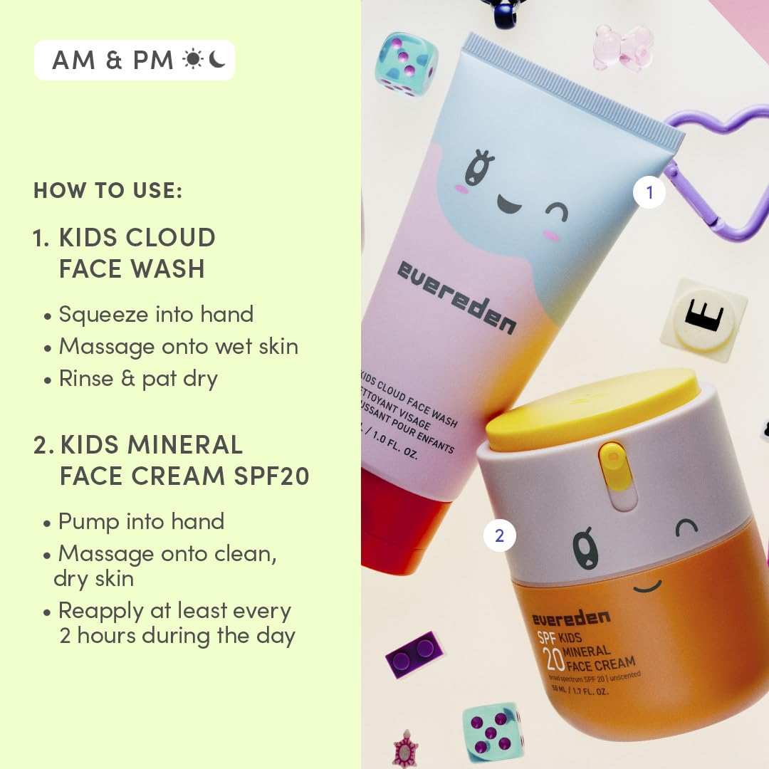 Evereden Happy Morning Duo bundle on bathroom shelf communicates a simple two-step routine.
