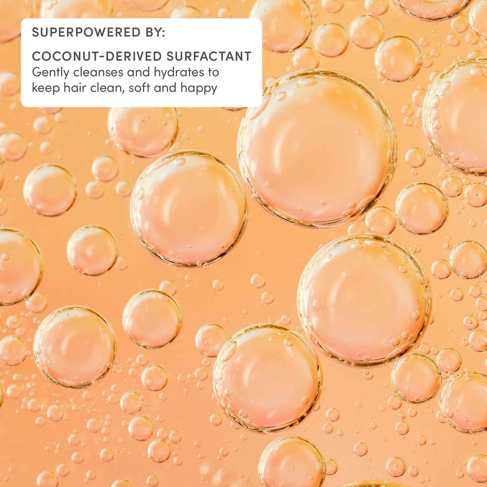 Evereden 2-in-1 Cool Peach after-wash hair; soft, smooth strands ready for brushing.