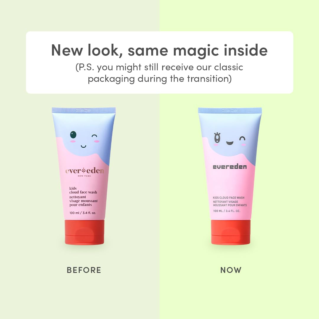 Evereden Kids Cloud Face Wash tropical sorbet bottle pump ensures easy, mess-free application.