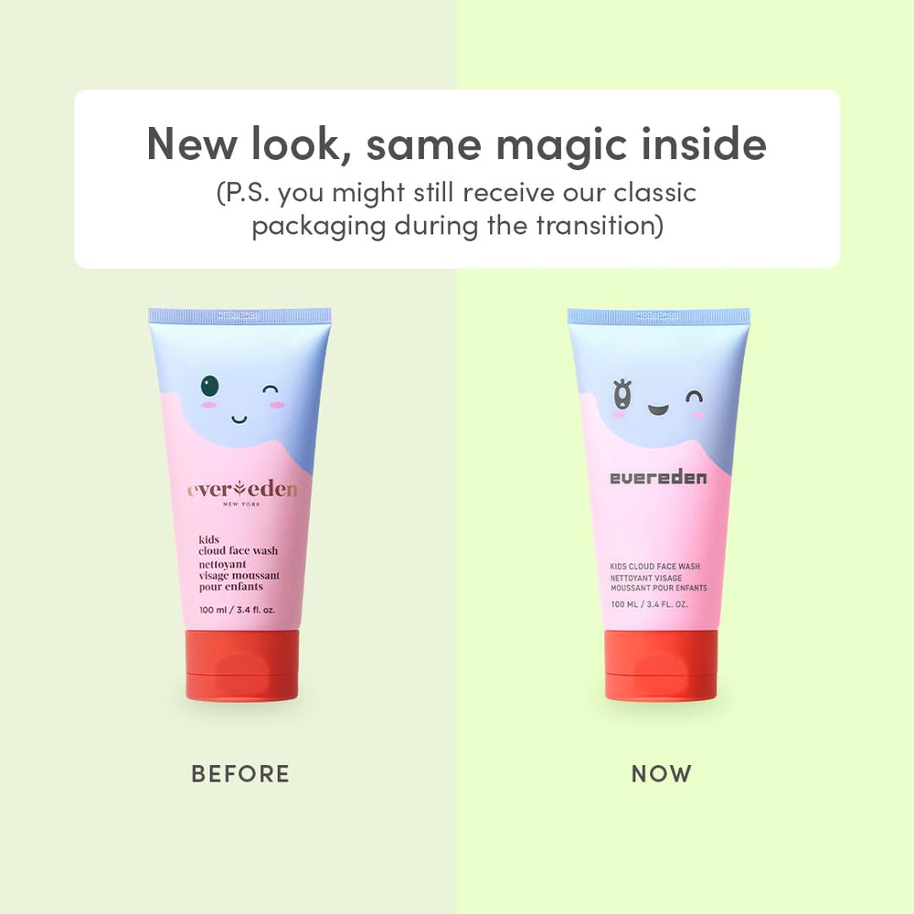 Evereden Kids Cloud Face Wash tropical sorbet bottle pump ensures easy, mess-free application.