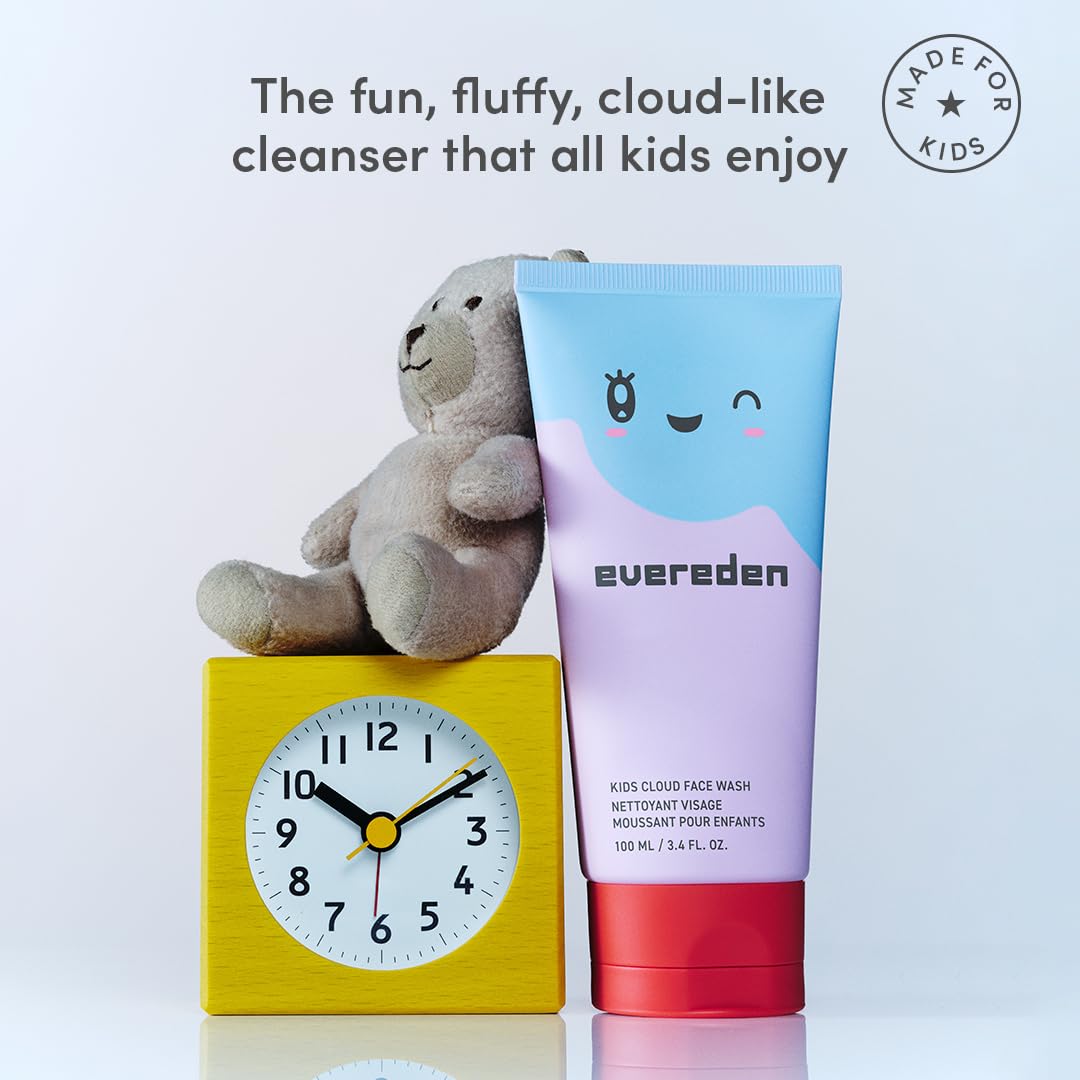 Evereden Kids Cloud Face Wash vegan non-toxic formula supports gentle family care.