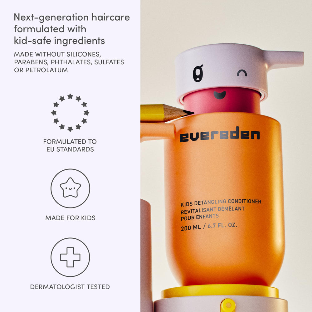 Evereden bottle in hand shows daily-use design for dry and curly hair.