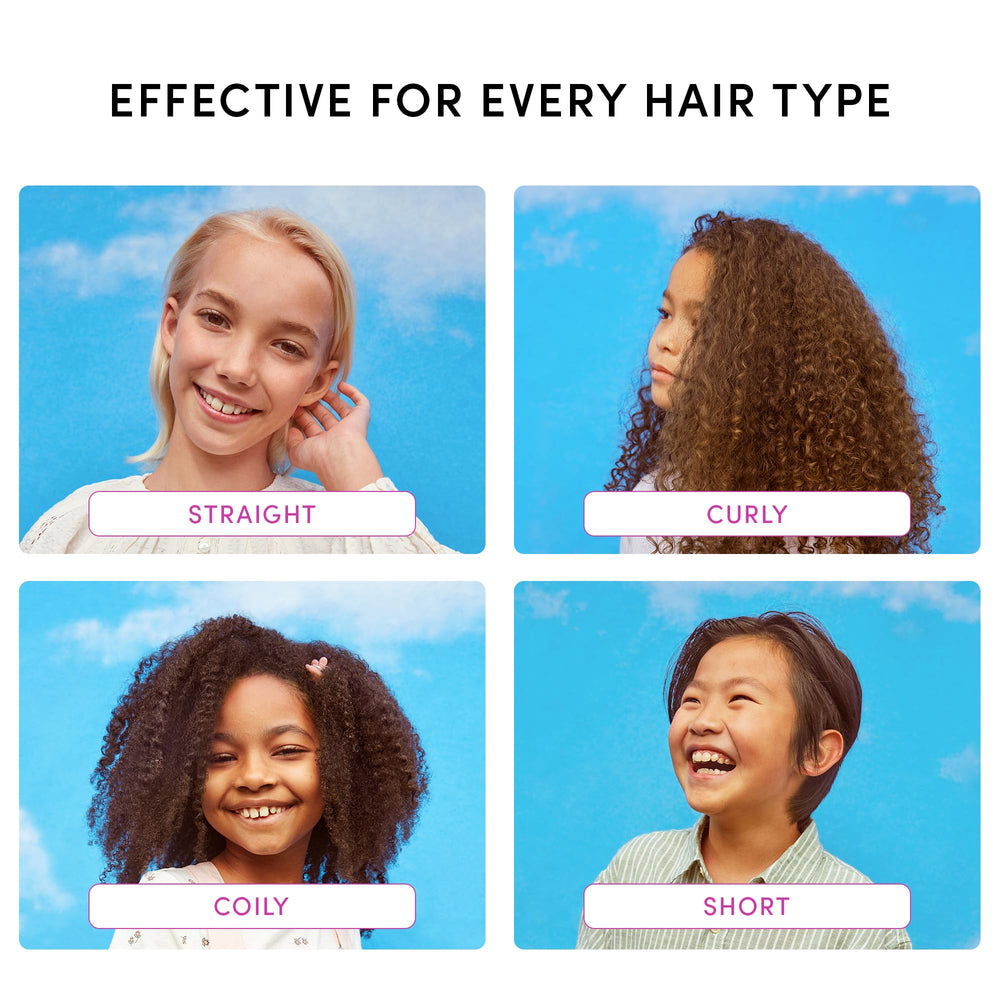Evereden kids detangling brush in small hands shows child-friendly size for routines.