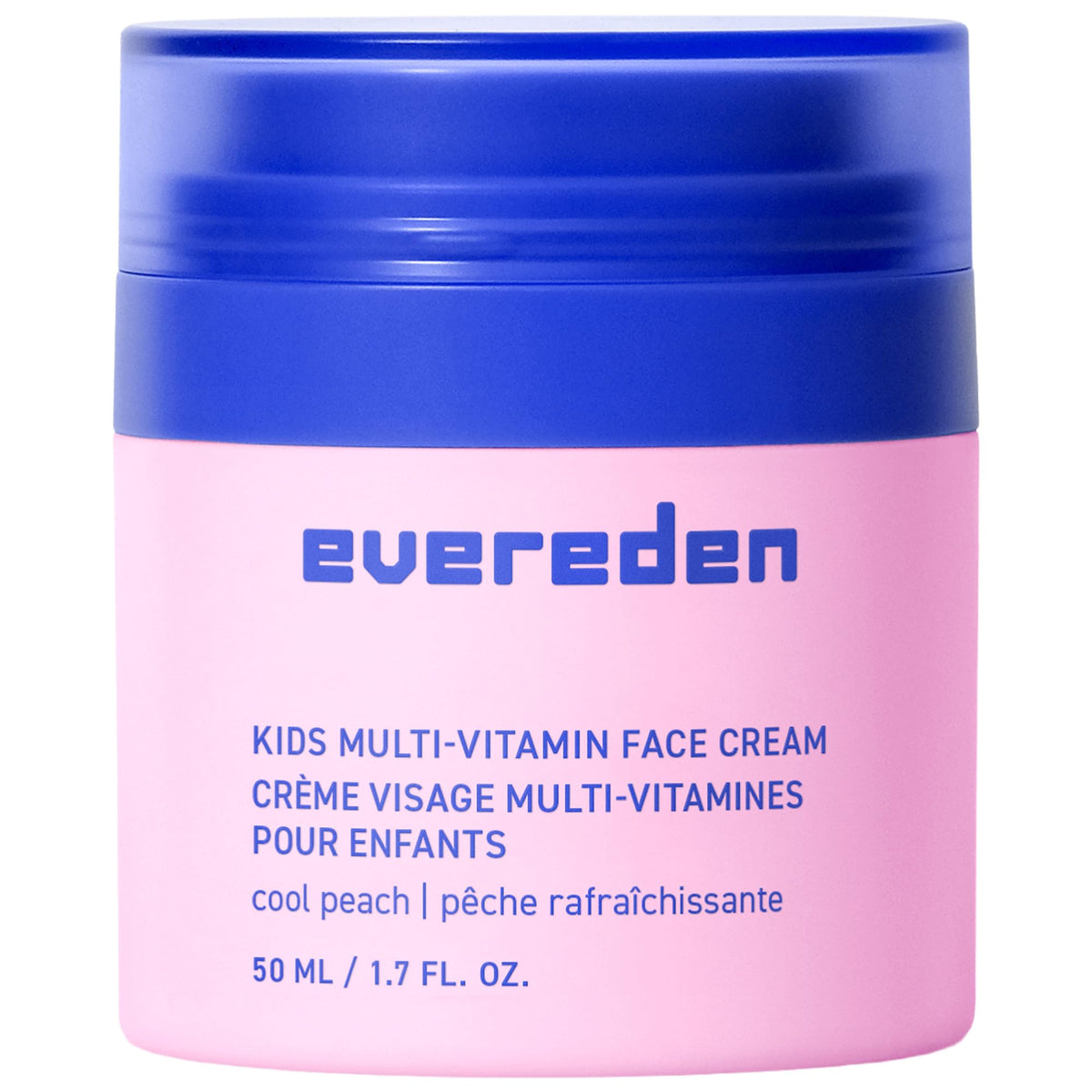 Evereden Kids Face Cream Cool Peach jar provides daily gentle hydration for sensitive skin.