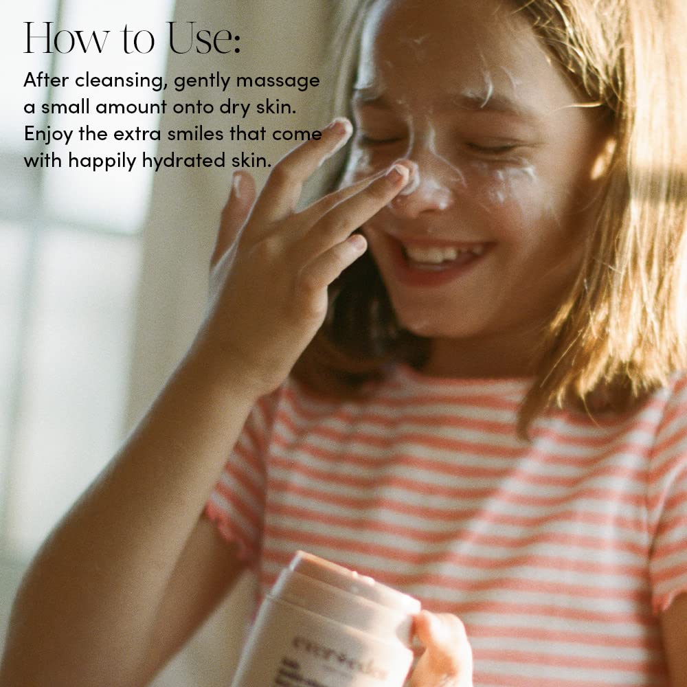 Evereden Kids Face Cream pump-dispenser illustrates easy, mess-free application for busy mornings.