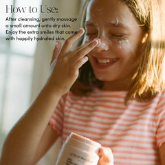 Evereden Kids Face Cream pump-dispenser illustrates easy, mess-free application for busy mornings.