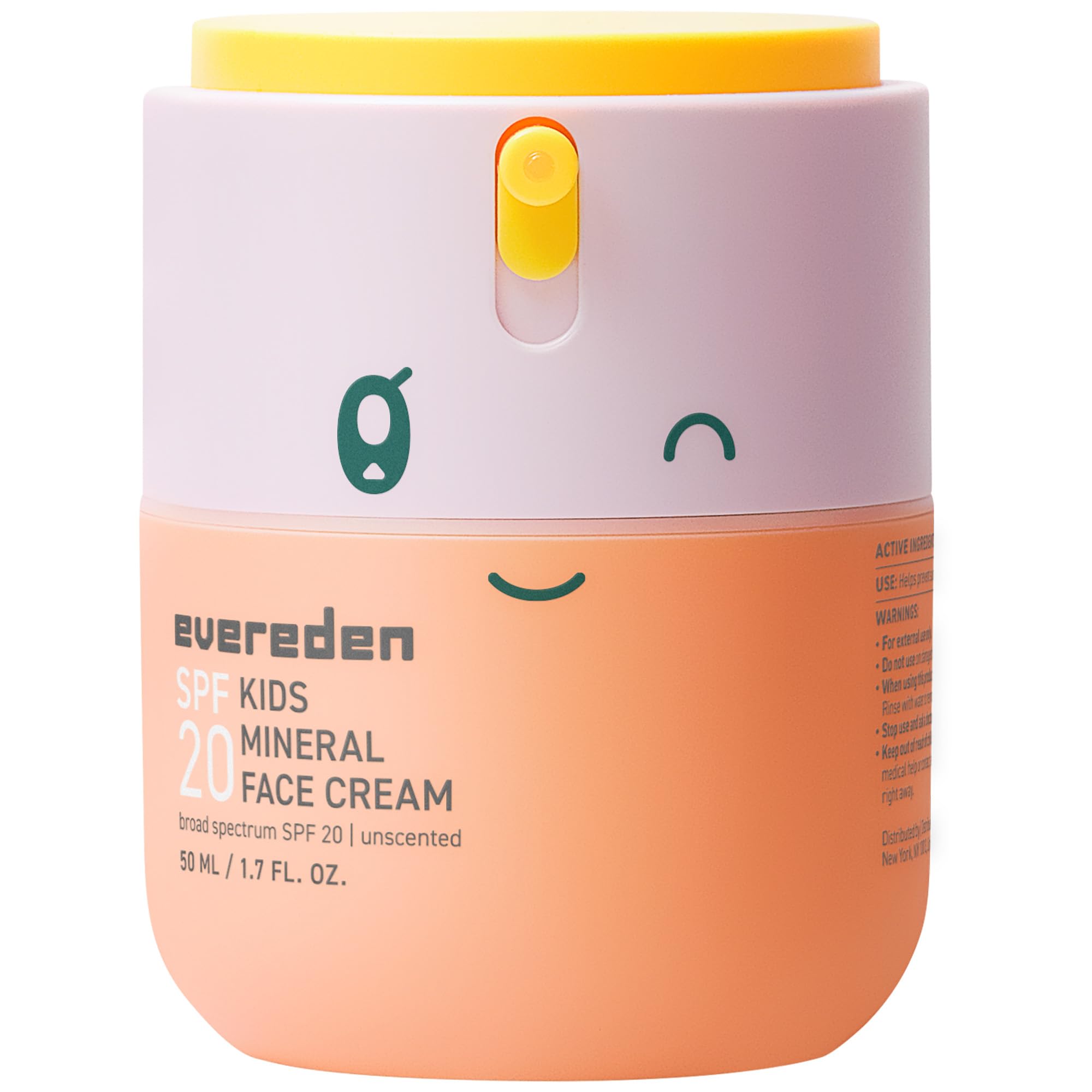 Evereden Kids Face Cream SPF20 jar provides gentle mineral protection for daily use.