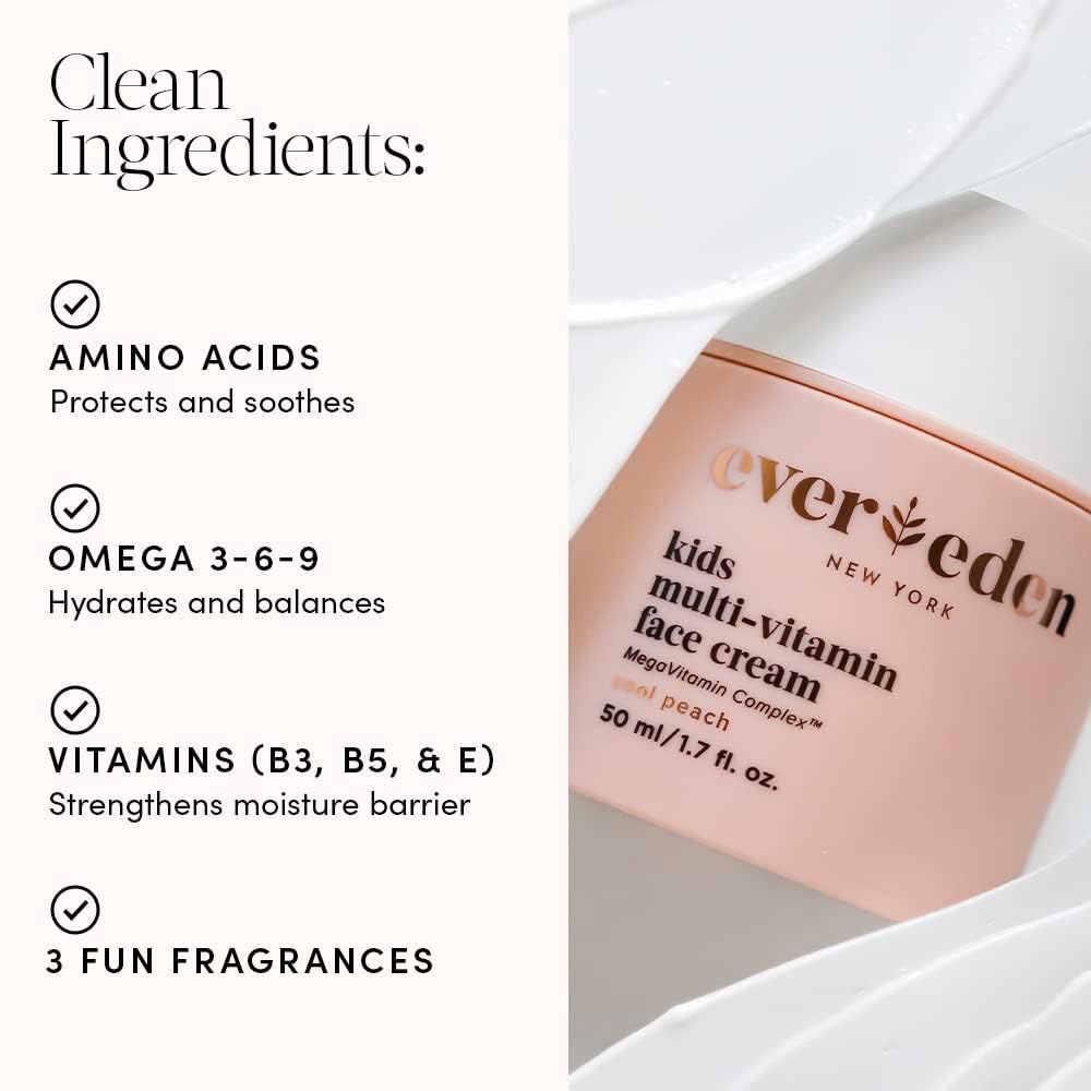Evereden Kids Face Cream texture-closeup shows smooth, non-greasy hydration for delicate skin.