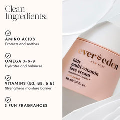 Evereden Kids Face Cream texture-closeup shows smooth, non-greasy hydration for delicate skin.