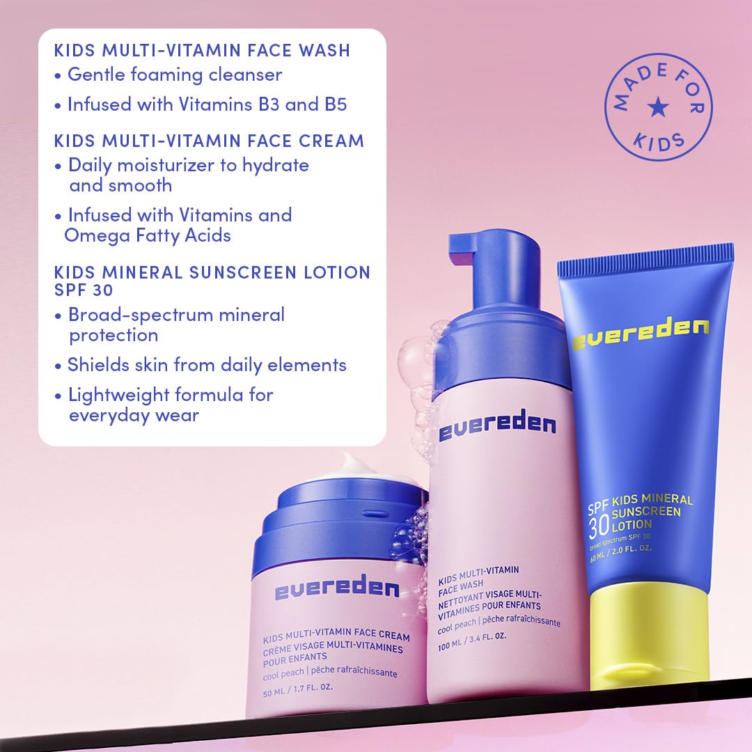Evereden Kids Face Cream vitamin-rich formula swatch showcases hydration and skin nourishment.