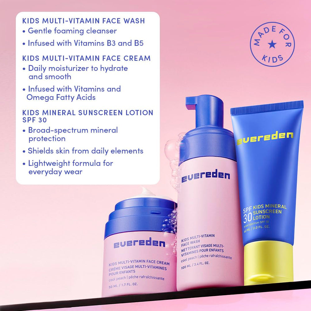 Evereden Kids Face Cream vitamin-rich formula swatch showcases hydration and skin nourishment.